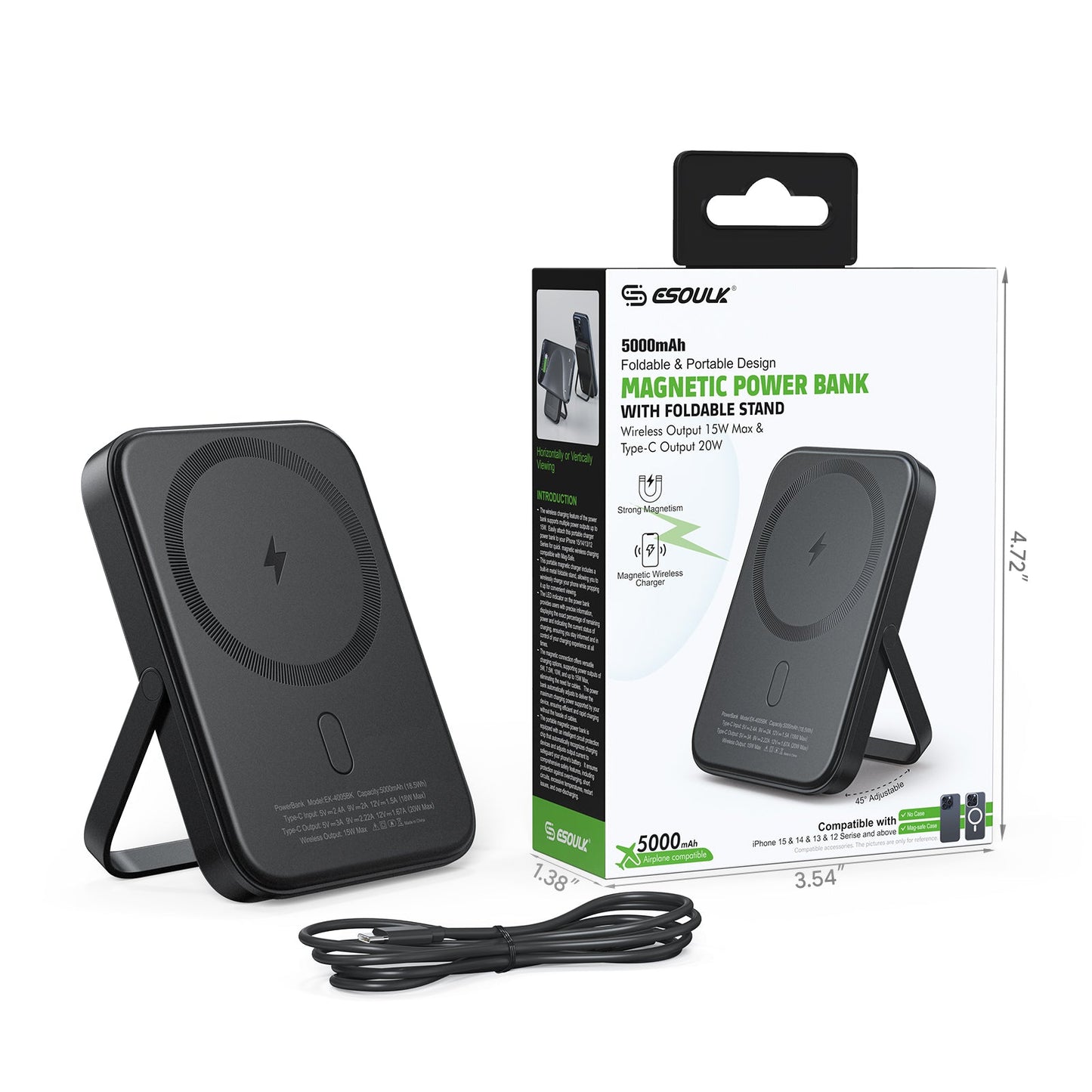 5000mAh Magnetic 15W Wireless Charge Power Bank