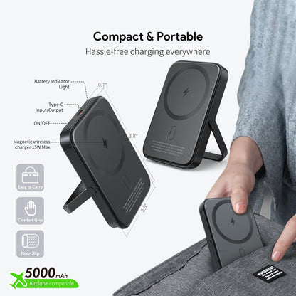 5000mAh Magnetic 15W Wireless Charge Power Bank