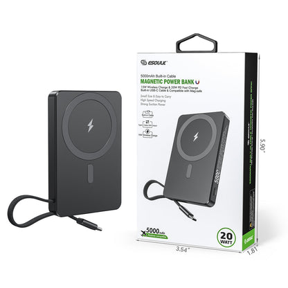 5000mAh Built-In Cable Magnetic Power Bank