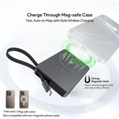 5000mAh Built-In Cable Magnetic Power Bank