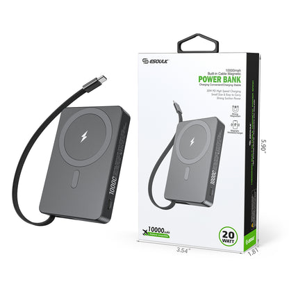 10000mAh Built-In Cable Magnetic Power Bank