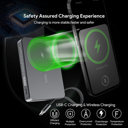 10000mAh Built-In Cable Magnetic Power Bank