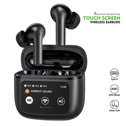 Touch Screen ANC&ENC Wireless Earbuds
