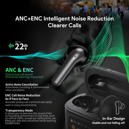 Touch Screen ANC&ENC Wireless Earbuds