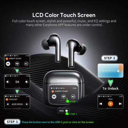 Touch Screen ANC&ENC Wireless Earbuds