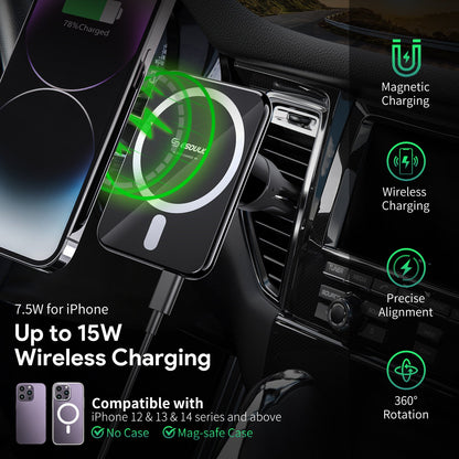 15W Magnetic Wireless Charger Air Vent Car Mount