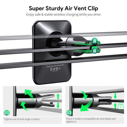 15W Magnetic Wireless Charger Air Vent Car Mount