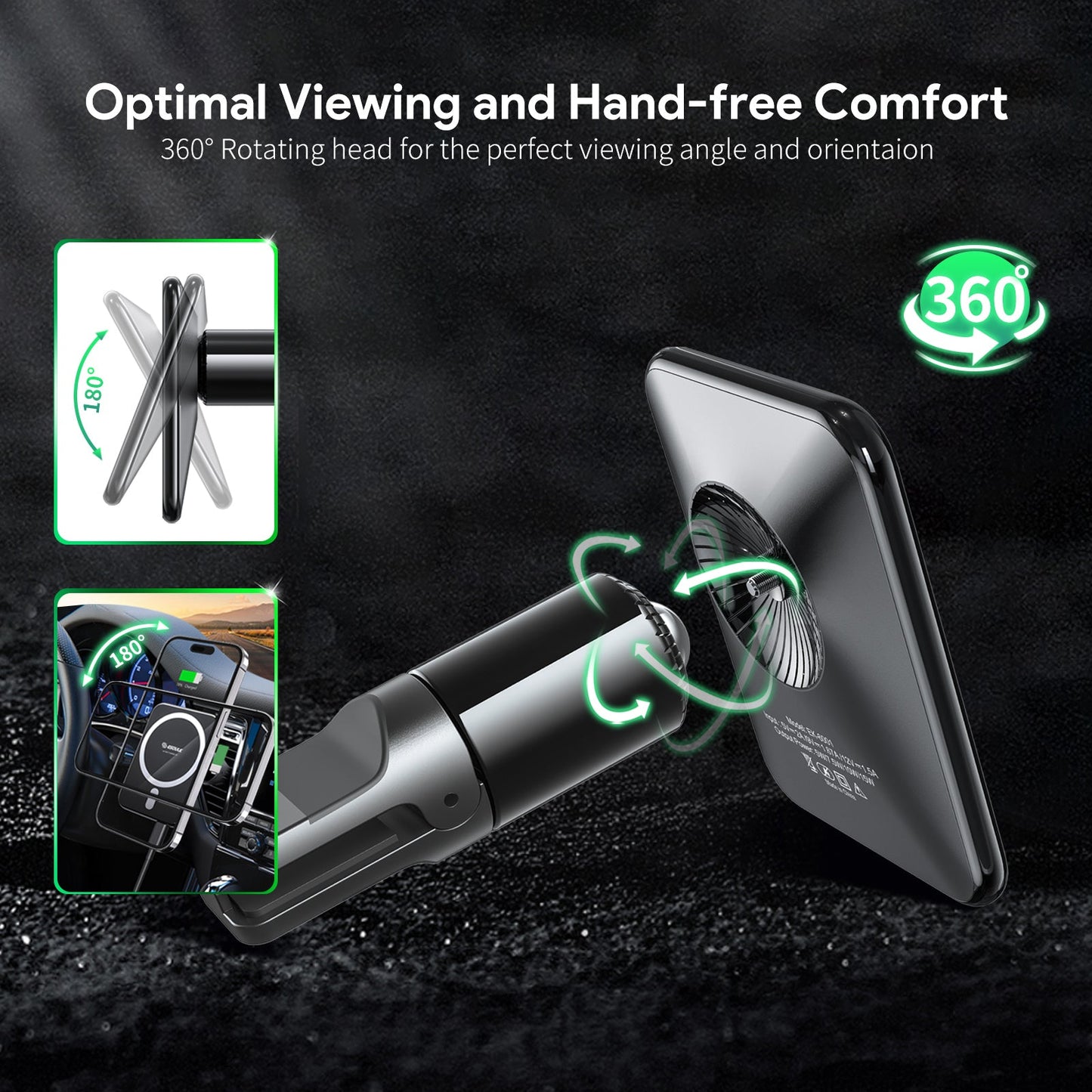 15W Magnetic Wireless Charger Air Vent Car Mount