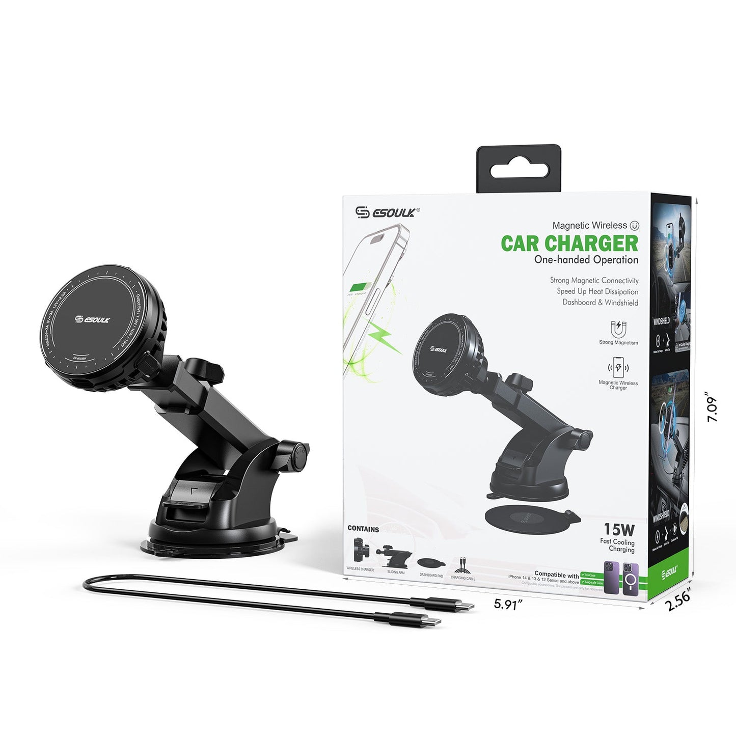 15W Magnetic Wireless Car Charger