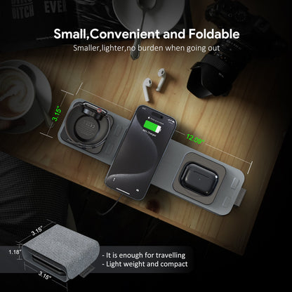 15W 3-in-1 Collapsible Magnetic Wireless Charger