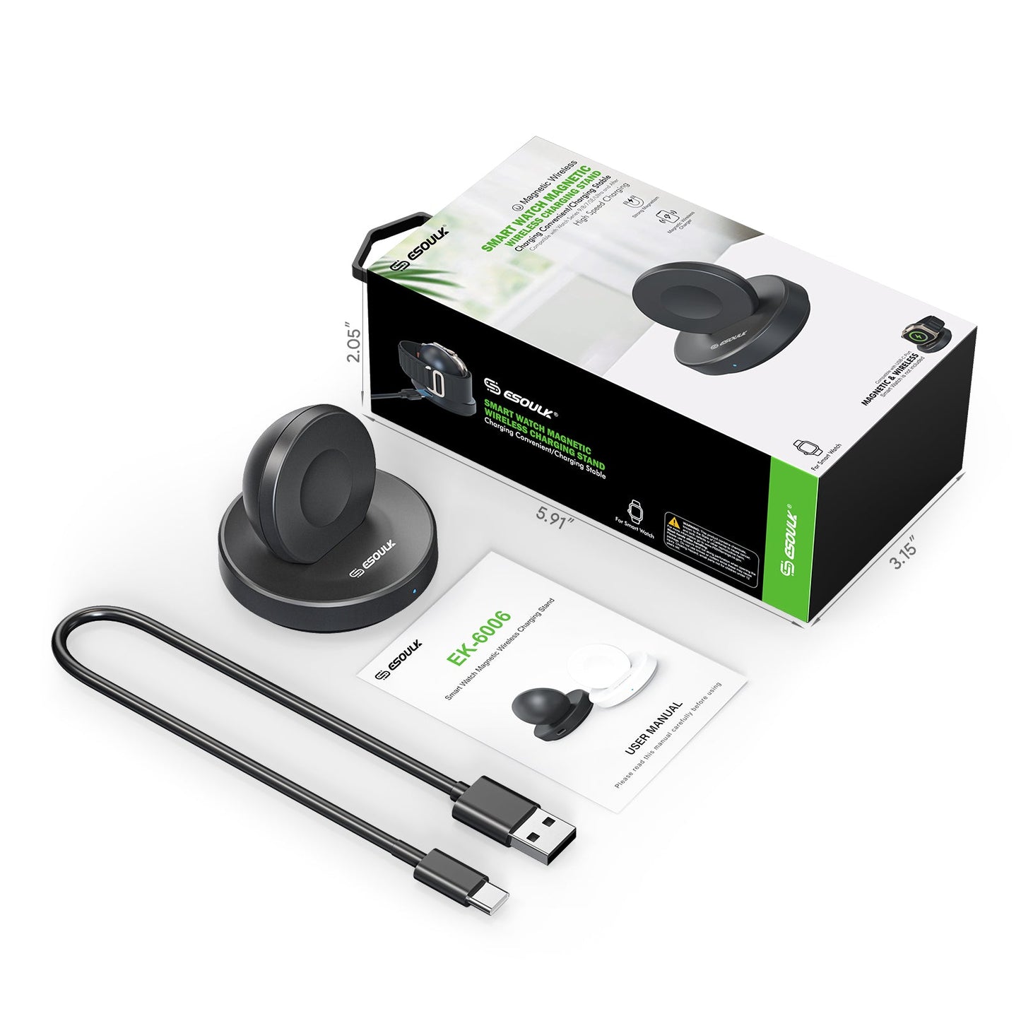 Smart Watch Magnetic Wireless Charging Stand - BLACK