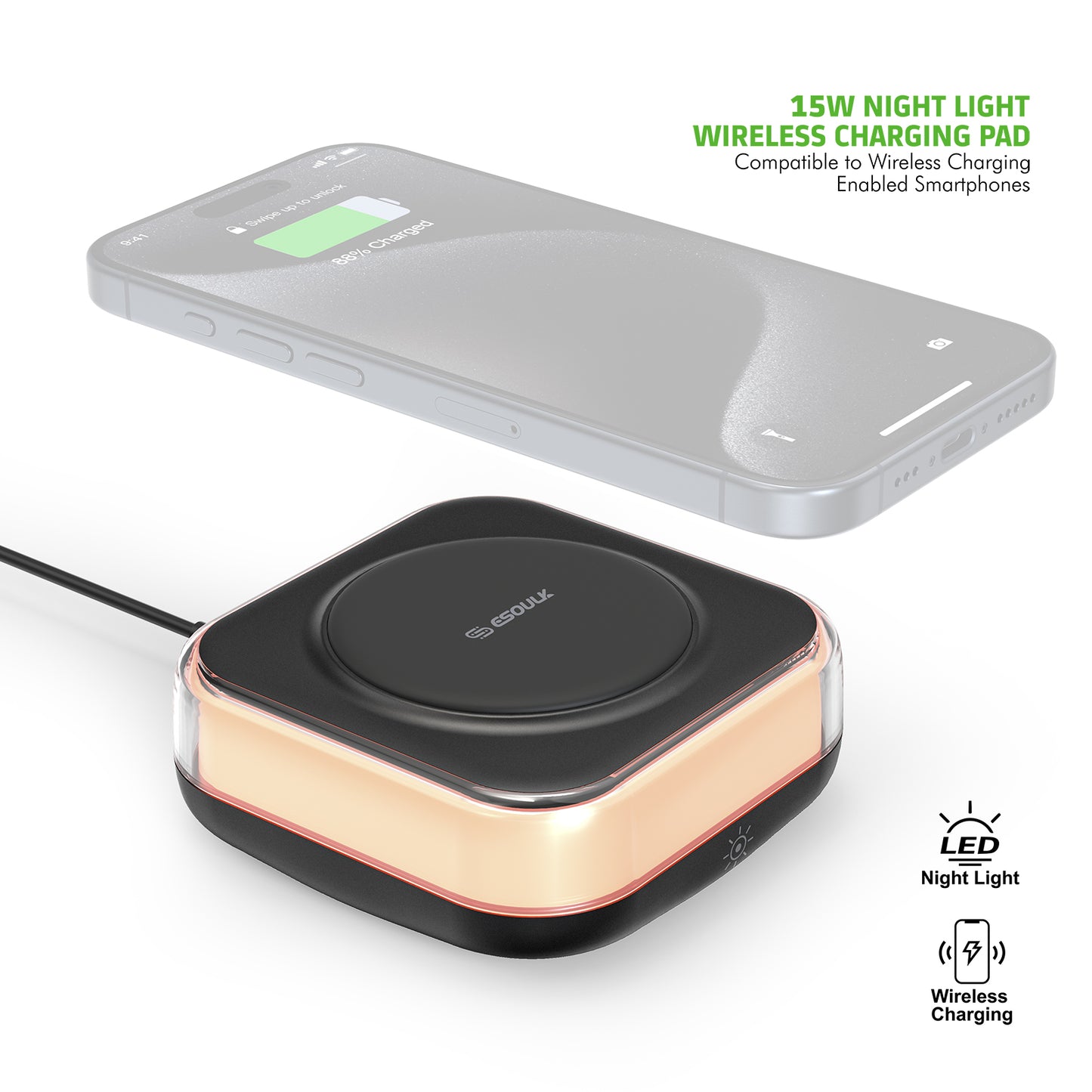 15W Night Light Wireless Charging Pad