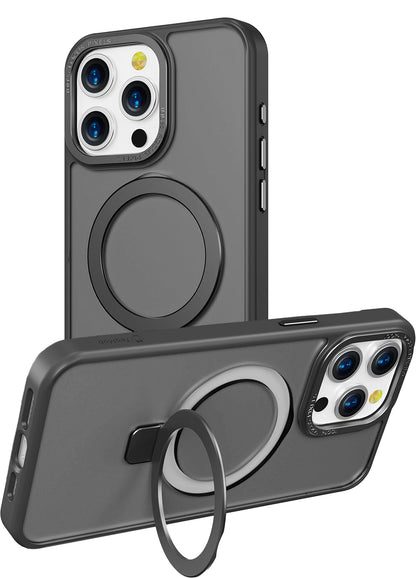 Black Frosted Kickstand with Magnetic Compatibility for iPhone 13 Pro with package