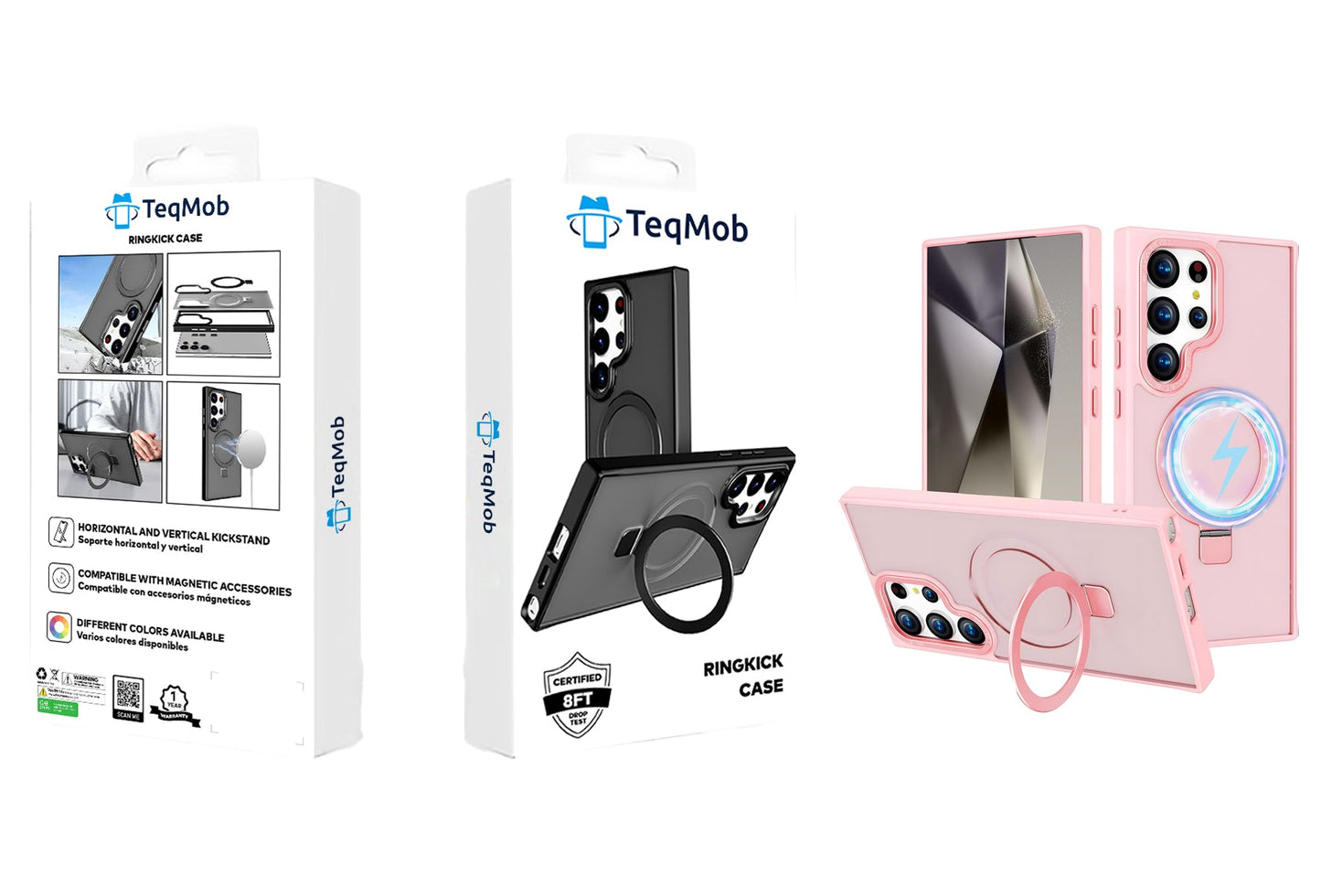 Pink Frosted Kickstand with Magnetic Compatibility with Package for Samsung Galaxy S24