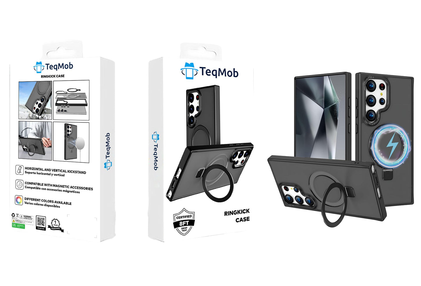 Black Frosted Kickstand with Magnetic Compatibility with Package for Samsung Galaxy S25