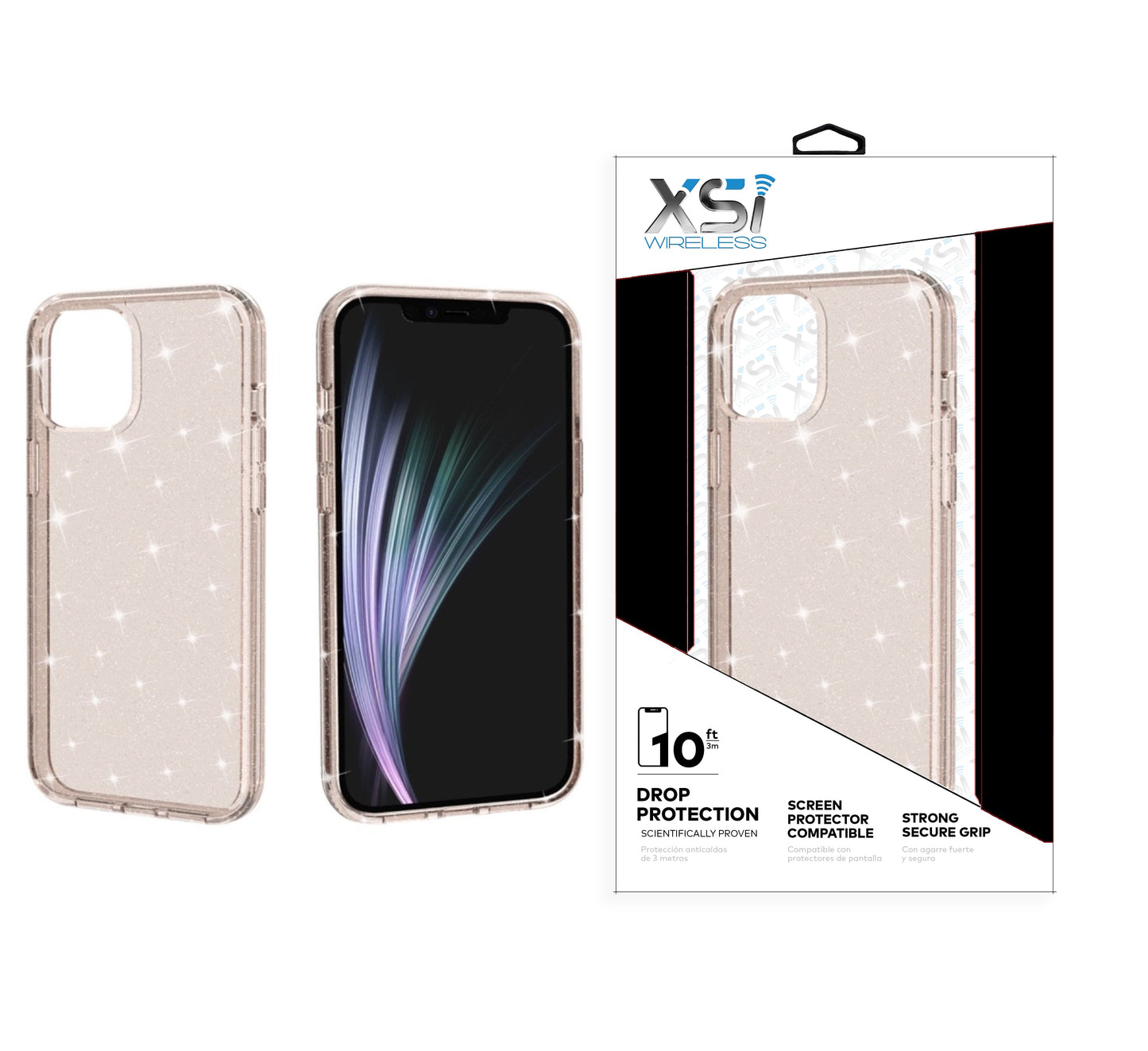 Rose Gold iPhone 12 / 12 Pro (6.1) Glitter TPU Bumper with Package