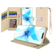 iPhone 12 PRO MAX 6.7 Lux Multi Card Wallet With Strap Gold