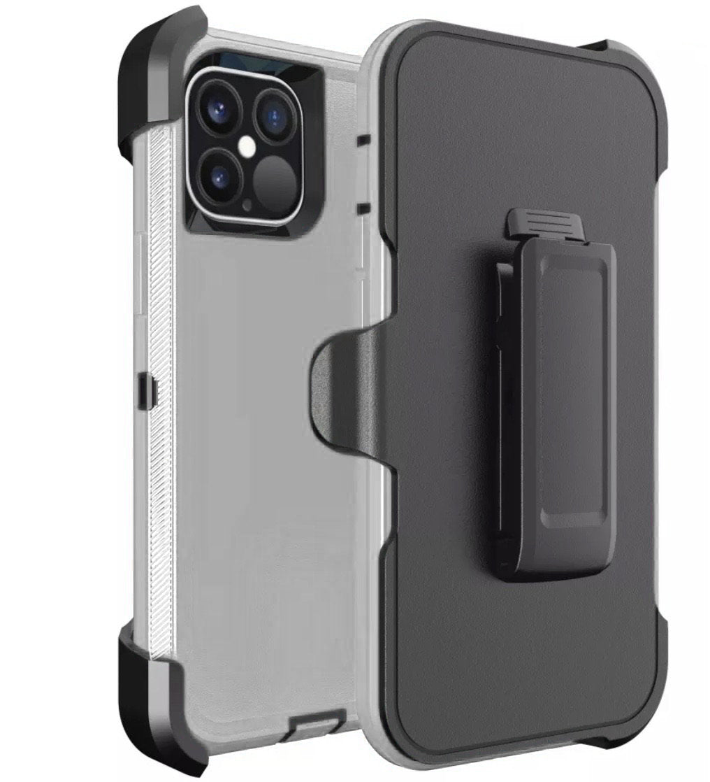 iPhone 12 5.4 Heavy Duty Case White Gray