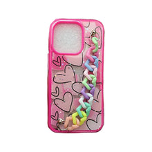 Pink Link Case Design with Hearts for iPhone 13 Pro Max