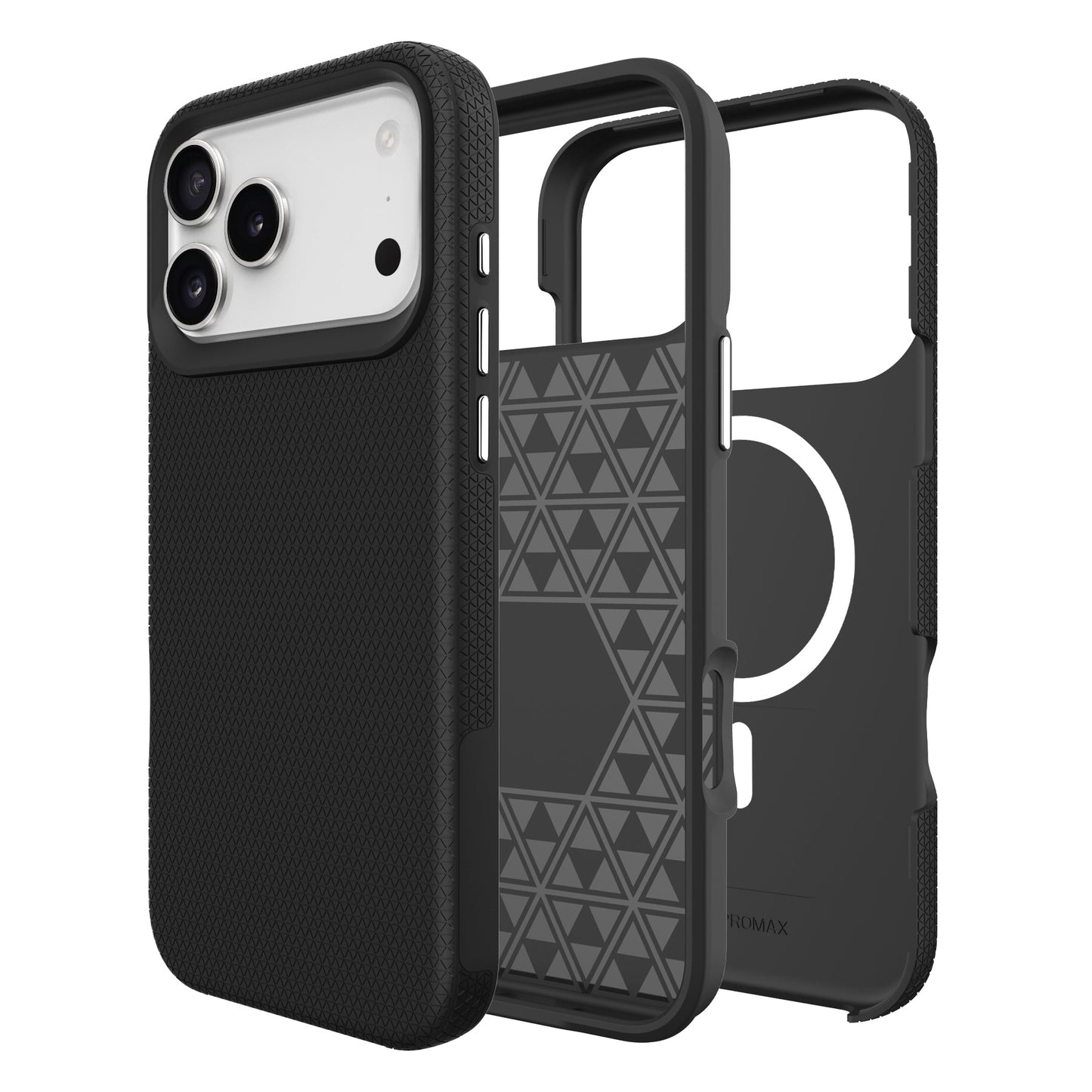 Black Triangle Case with Magnetic Compatibility for iPhone 17 Pro Max