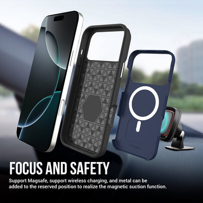 Blue Triangle Case with Magnetic Compatibility for iPhone 17 Pro