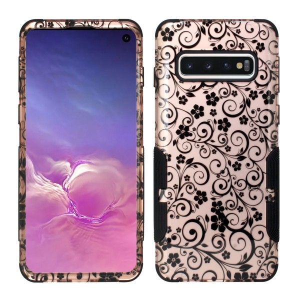 Galaxy S10 Plus Aries Design Rose Gold Floral Vines Rose Gold