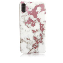 iPhone X/XS Marble Case Rose Gold White Shiny Finish 3D Print