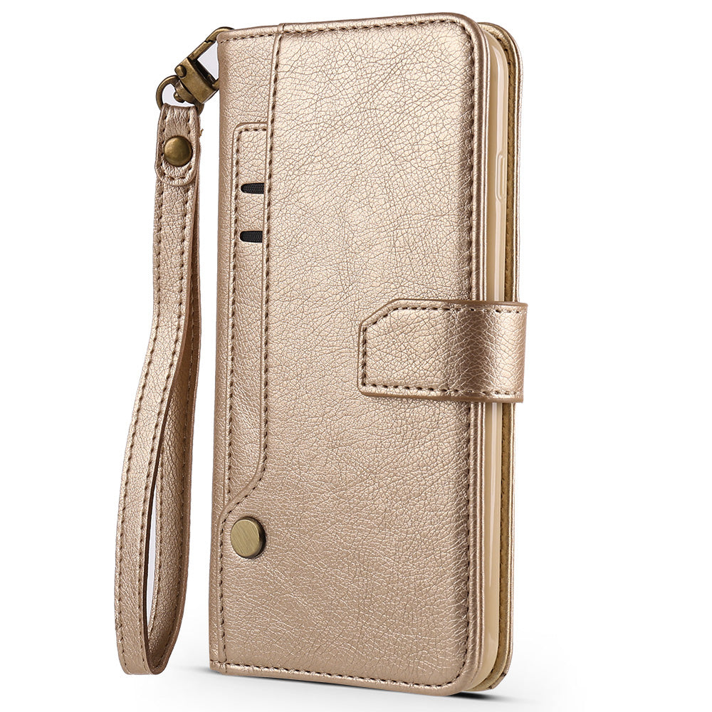 iPhone X/XS Multi Card Wallet Gold with Strap