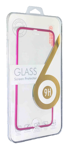 iPhone 8/7 Tempered Glass Metal Frame Pink