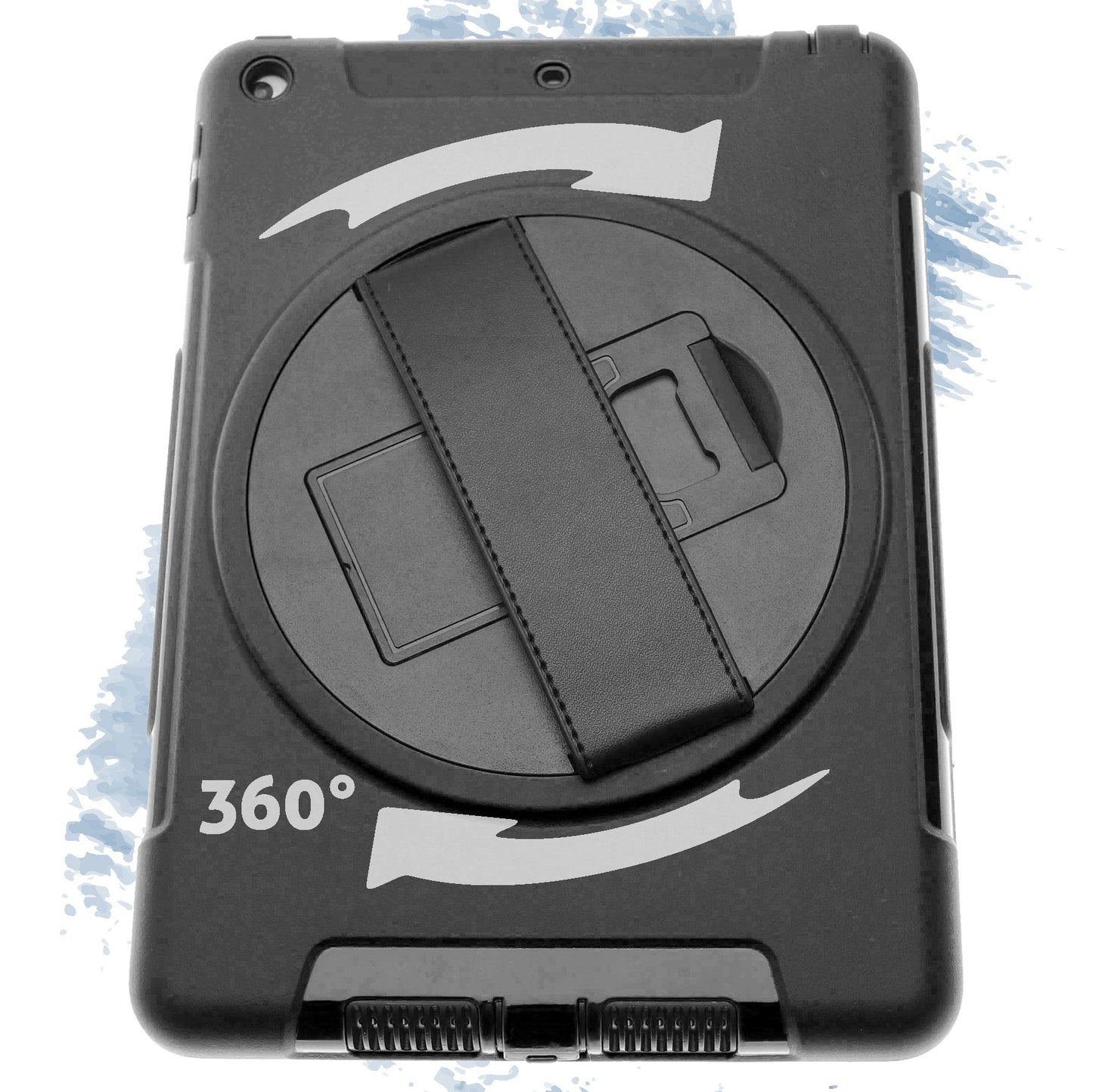 iPad Air 2 Heavy Duty Case with Black Strap Black