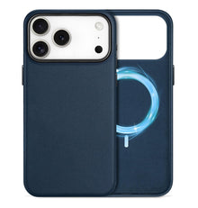Navy Blue Magnetic Leather Case Case for iPhone 17 6.1