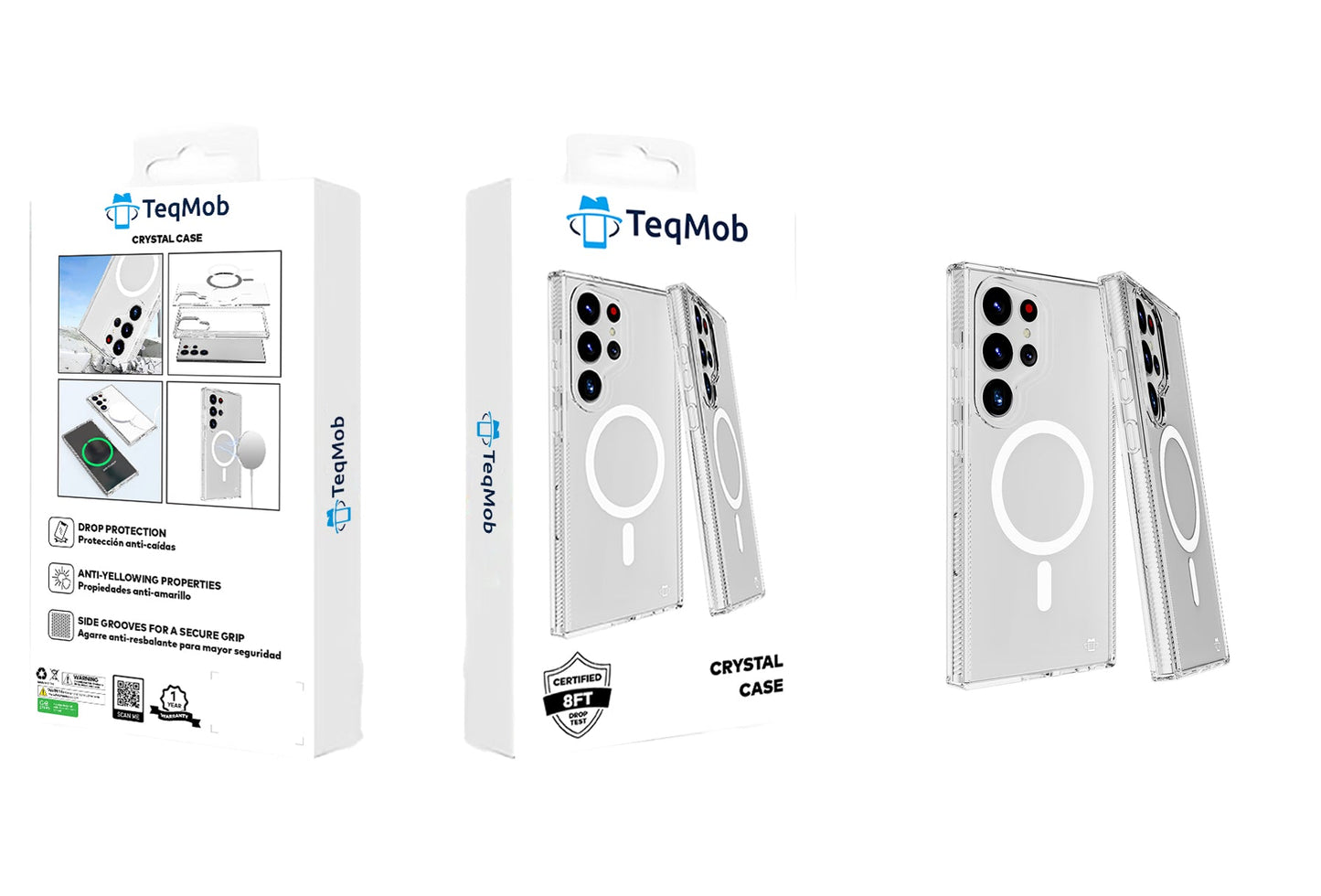 Clear Case with Magnetic Compatibility for Samsung Galaxy S24 Plus with package