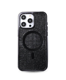 Black Magnetic Crystal Case for iPhone 15 Pro Max