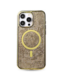 Gold Magnetic Crystal Case for iPhone 15 Pro Max