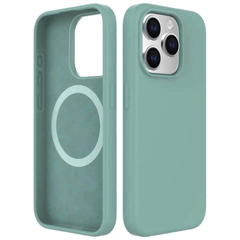 Teal Soft Magnetic Silicone Case for iPhone 16 Plus 6.7