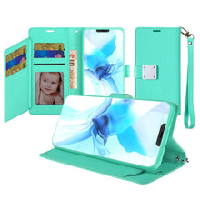 iPhone 12 PRO MAX 6.7 Lux Multi Card Wallet With Strap Mint