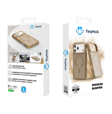 Beige Smoked Bumper with Magnetic Compatibility for iPhone 17 Pro Max with package