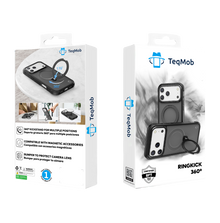 Black Frosted Bumper with 360° Magnetic Kickstand for iPhone 17 Pro with package