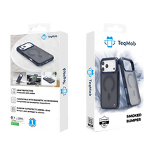 Navy Blue Smoked Bumper with Magnetic Compatibility for iPhone 17 Pro Max with package