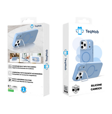 Light Blue Silicone Camera Kickstand with Magnetic Compatibility for iPhone 17 Air with package