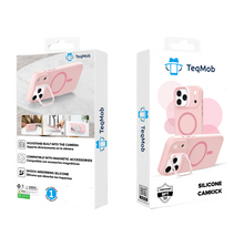 Pink Silicone Camera Kickstand with Magnetic Compatibility for iPhone 17 6.1 with package