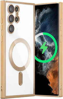 Gold Soft TPU Case with Magnetic Compatibility for Galaxy S25 Plus