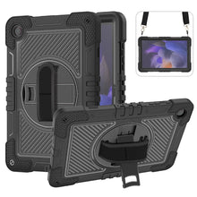 Black Heavy Duty Case with Rotative Stand and Hand Strap for iPad A16 10th Gen 10.9"