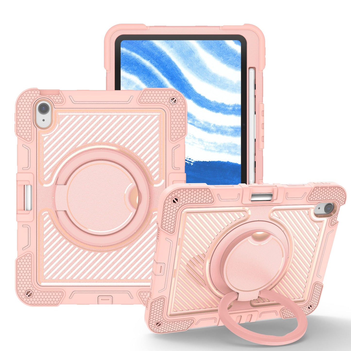 Pink Heavy Duty Case with 360° Stand for iPad A16 10th Gen 10.9"