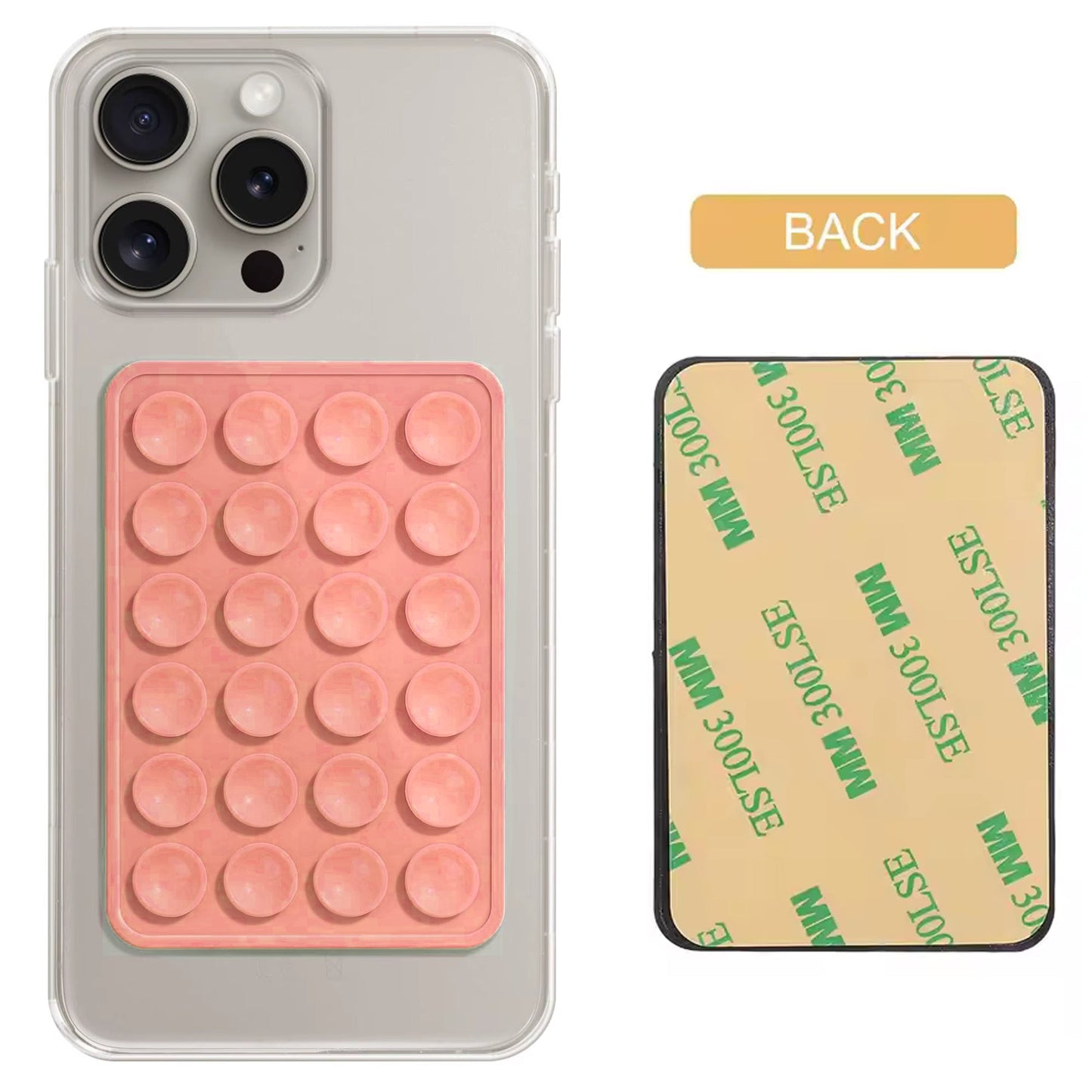 Light Pink Silicone Suction Adhesive Mount Phone Grip
