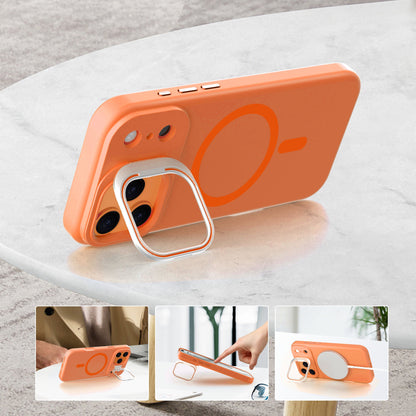 Orange Silicone Camera Kickstand with Magnetic Compatibility for iPhone 17 Pro Max with package