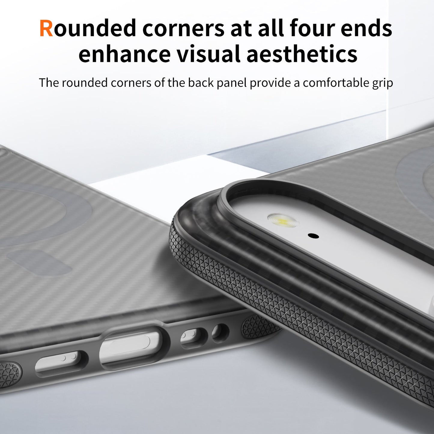 Light Gray Magnetic Hard Shell Carbon Fiber Case for iPhone 17 Air