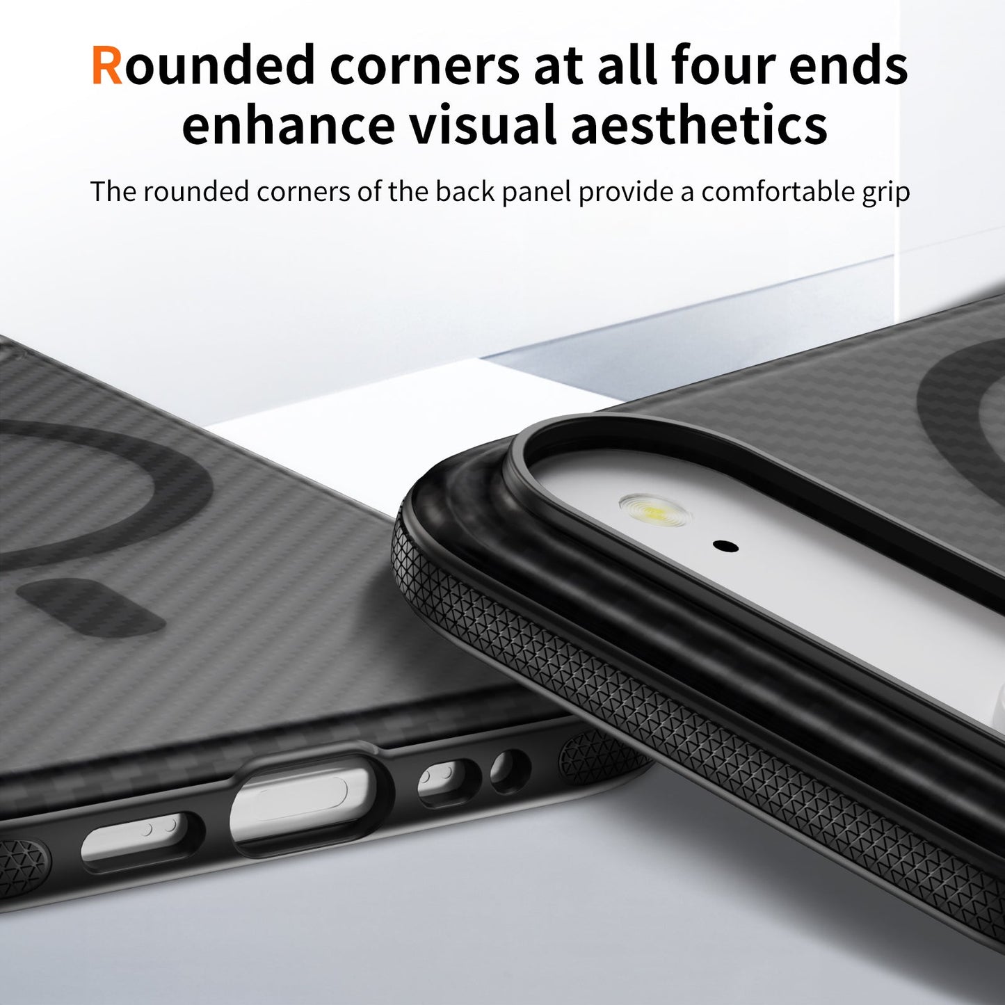 Black Magnetic Hard Shell Carbon Fiber Case for iPhone 17 Air
