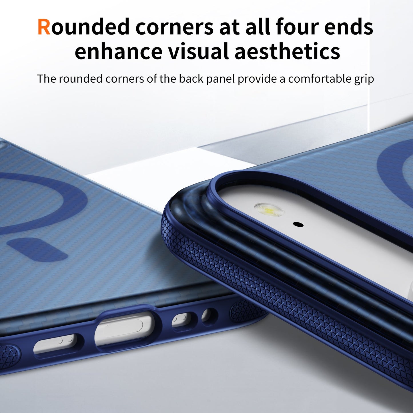 Blue Magnetic Hard Shell Carbon Fiber Case for iPhone 17 Air