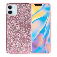 Pink iPhone 12 6.1 inch Deluxe Glitter Diamonds Electroplated PC TPU Hybrid